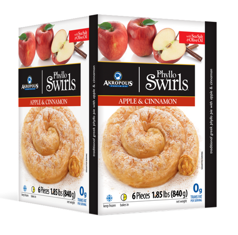 Akropolis Apple Swirls, 6 x 5 oz (6 swirls) 840g - Parthenon Foods