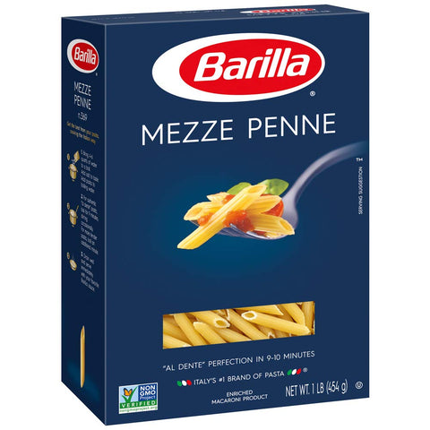 Barilla Mezze Penne Pasta 1lb - Parthenon Foods
