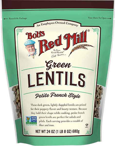 Green Lentils, Petite French Style (BobsRedMill) 24 oz - Parthenon Foods