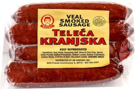 Smoked Veal Sausage, Kranjska, approx. 0.5 lb - Parthenon Foods