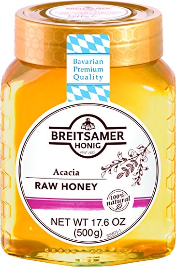 BREITSAMER Acacia Pure Raw Honey 500g×4個 Acacia Blossom Honey, Raw (Breitsamer) 17.6 oz (500g) – Parthenon