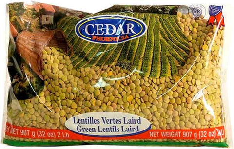 Whole Green Lentils, Large (Cedar) 2 lb - Parthenon Foods