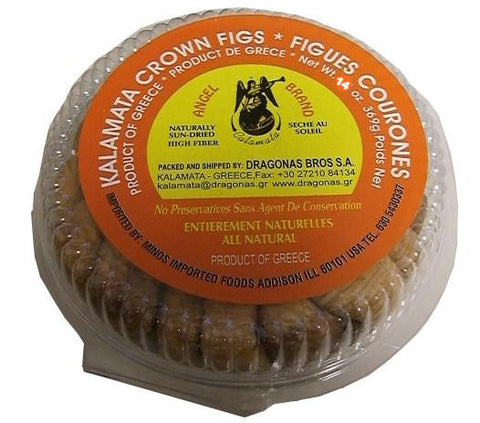 Dried Figs, Kalamata Crown, (Dragonas) Angel, ROUND Pack, 14 oz - Parthenon Foods