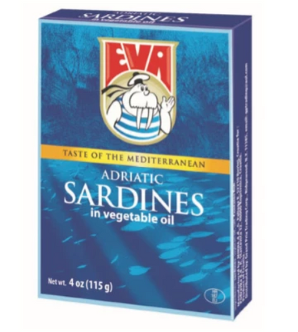 Eva Sardines in Vegetable oil, 115g(4oz) - Parthenon Foods