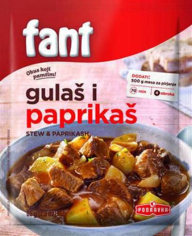 Fant Seasoning Mix for Hungarian Stew, Goulash, Paprikash, 2.3oz - Parthenon Foods