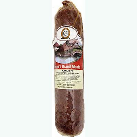 KULEN, Pork and Beef Dry Smoked Salami (George's) approx. 1 lb - Parthenon Foods