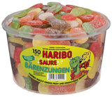Haribo Saure Barenzungen, Sour Bears Tongues, Tub - Parthenon Foods