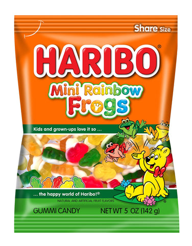 Haribo Mini Rainbow Frogs Gummi Candy, 5oz (142g) - Parthenon Foods