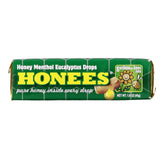 Honees, Honey Menthol Eucalyptus Drops, 9 Drops 1.6 oz (45 g) - Parthenon Foods