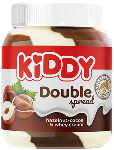 Kiddy Double Spread, Hazelnut-Cocoa-Whey Cream Spread, 350g - Parthenon Foods