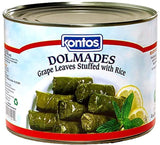 Dolmades - Grape Leaves Stuffed with Rice (Kontos) 4 lbs. 6 oz. (2 kg) - Parthenon Foods