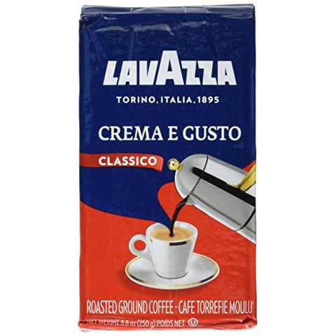 Espresso Crema and Gusto (Lavazza) Ground Coffee, 8.8oz (250g)