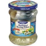 Rollmops Herring Fillets with Pickles (Lowell), 13.5 oz Jar - Parthenon Foods