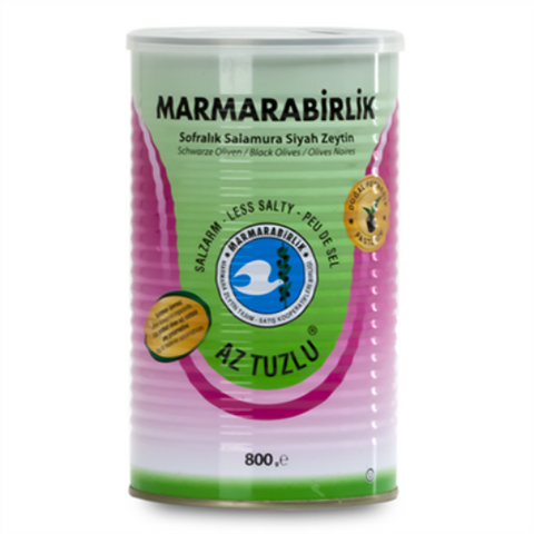 Black Olives - Less Salty (Marmarabirlik) 800g Can - Parthenon Foods