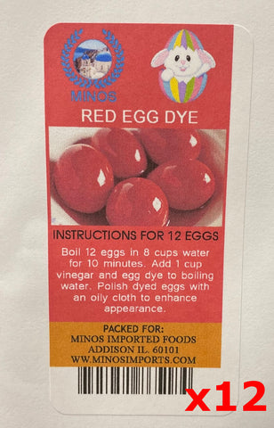 Egg Dye, Red (Minos) 12 Pack - Parthenon Foods