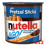 Nutella and GO! Snack with PRETZEL Sticks CASE (12 x 1.8 oz) - Parthenon Foods