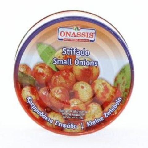 Stifado, Small Onions in Oil and Tomato (Onassis) 10 oz - Parthenon Foods