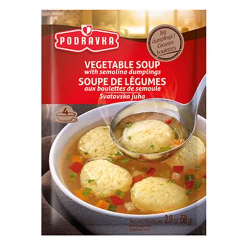 Semolina and Vegetable Dumpling Soup, 2.0oz - Parthenon Foods
