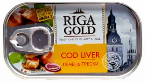 Cod Riga Menu Cod Liver, (Riga Gold) 121g – Parthenon Foods