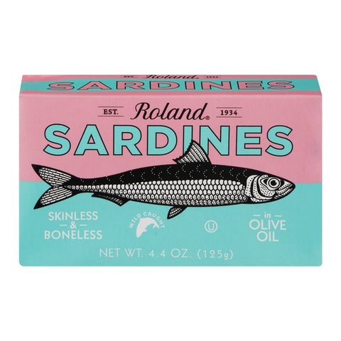 Sardines Skinless and Boneless in OLIVE Oil (Roland) 125g - Parthenon Foods