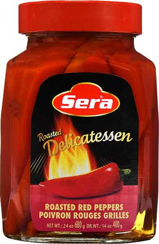 Roasted Red Peppers (Sera) 24 oz (680g) - Parthenon Foods