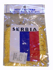 Serbian Flag with String and Suction Cup, 4x6in. - Parthenon Foods