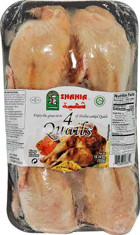 Quail, Halal, 4 Birds per tray (Shahia) 18.34 oz - Parthenon Foods