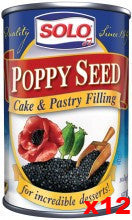 Solo Poppy Seed Filling CASE (12 x 12.5oz) - Parthenon Foods