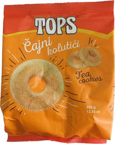 TOPS Tea Cookies, Cajni Colutici, 350g (12.35 oz) - Parthenon Foods