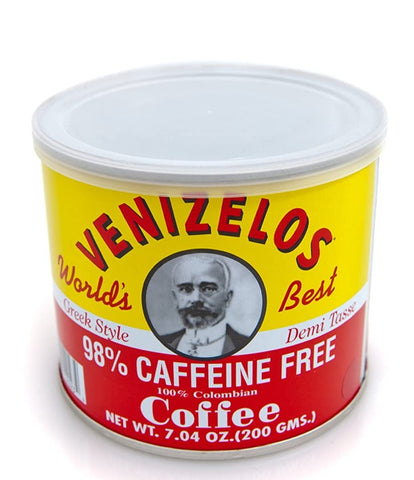 Venizelos Greek Style Ground Coffee - 98 percent Caffeine Free   200g - Parthenon Foods