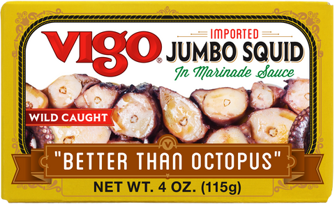 Jumbo Squid in Marinade Sauce (Vigo) 4 oz - Parthenon Foods