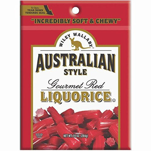 Wiley Wallaby Australian Style RED Licorice Candy, 10 oz bag - Parthenon Foods
